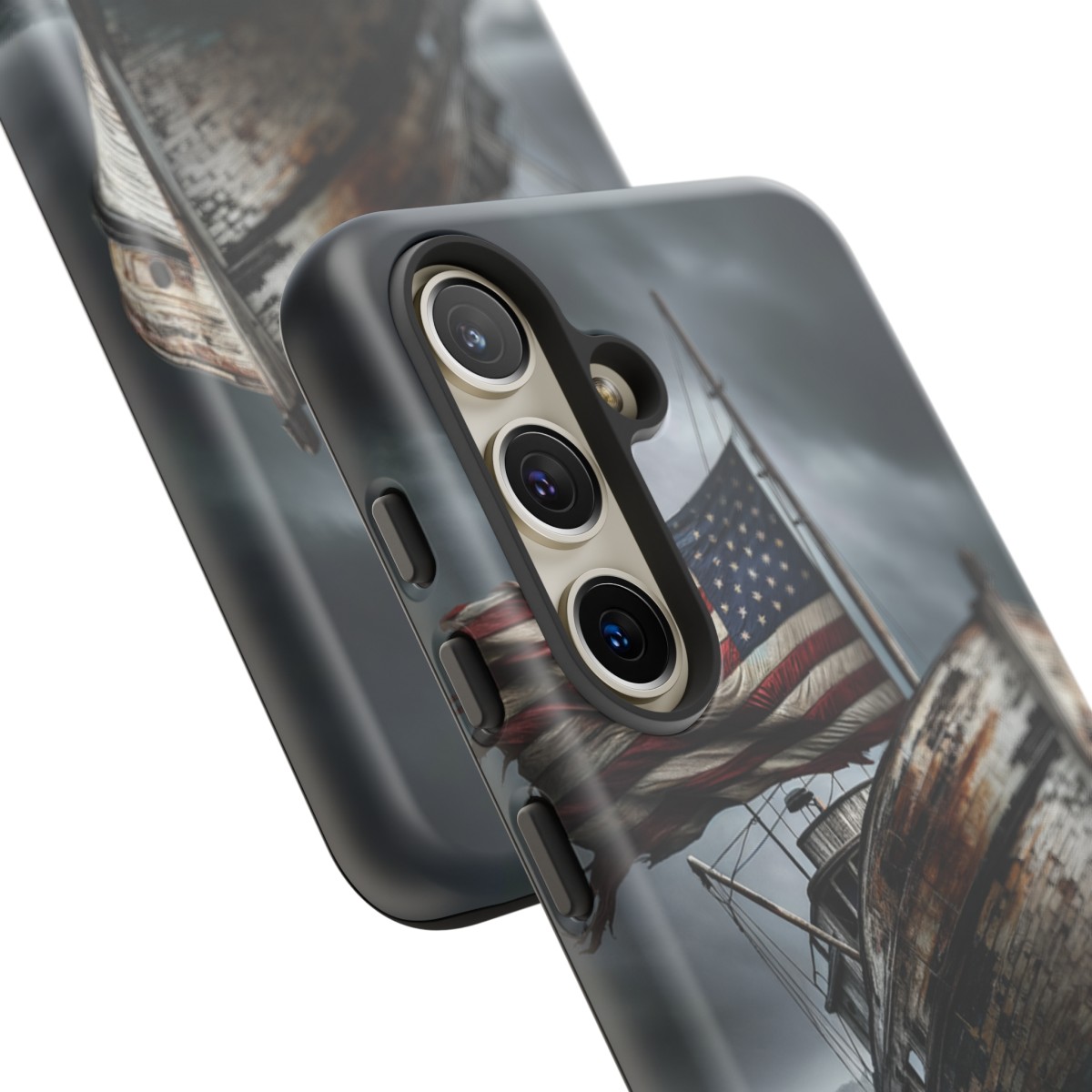 Vintage USA Flag on Rustic Boat Phone Case β Weathered Coastal Design- Phone Case - Image 189