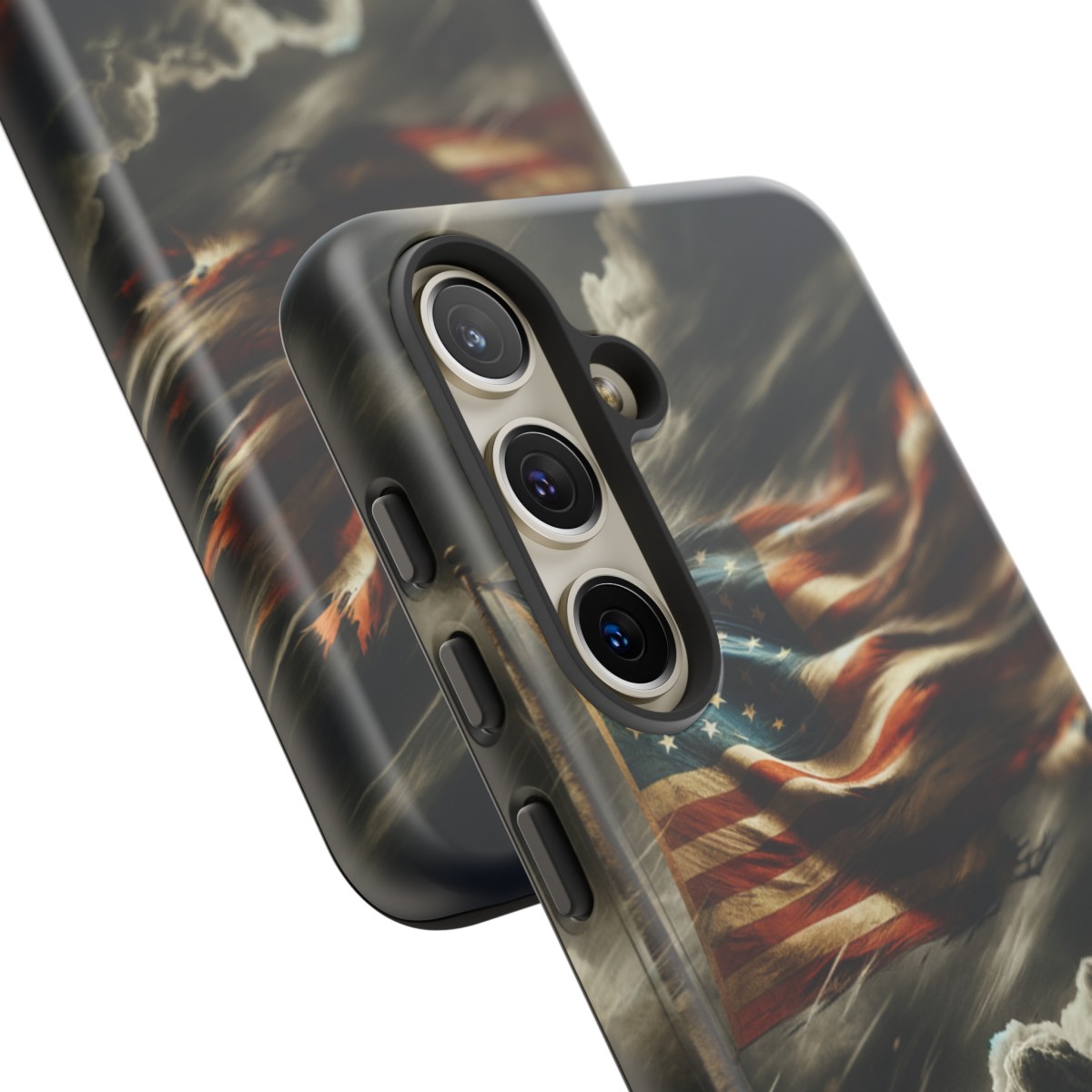 Weathered USA Flag Against Stormy Sky Design Phone Case- Phone Case - Image 189
