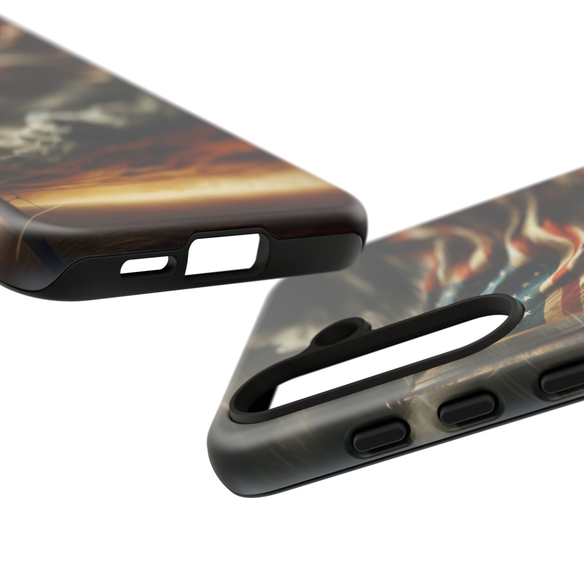 Weathered USA Flag Against Stormy Sky Design Phone Case- Phone Case - Image 190
