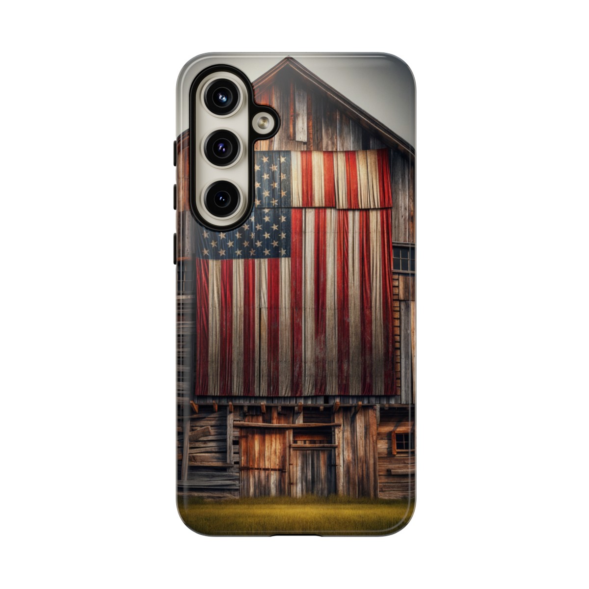 Vintage USA Flag on Weathered Barn Wood Phone Case- Phone Case - Image 193