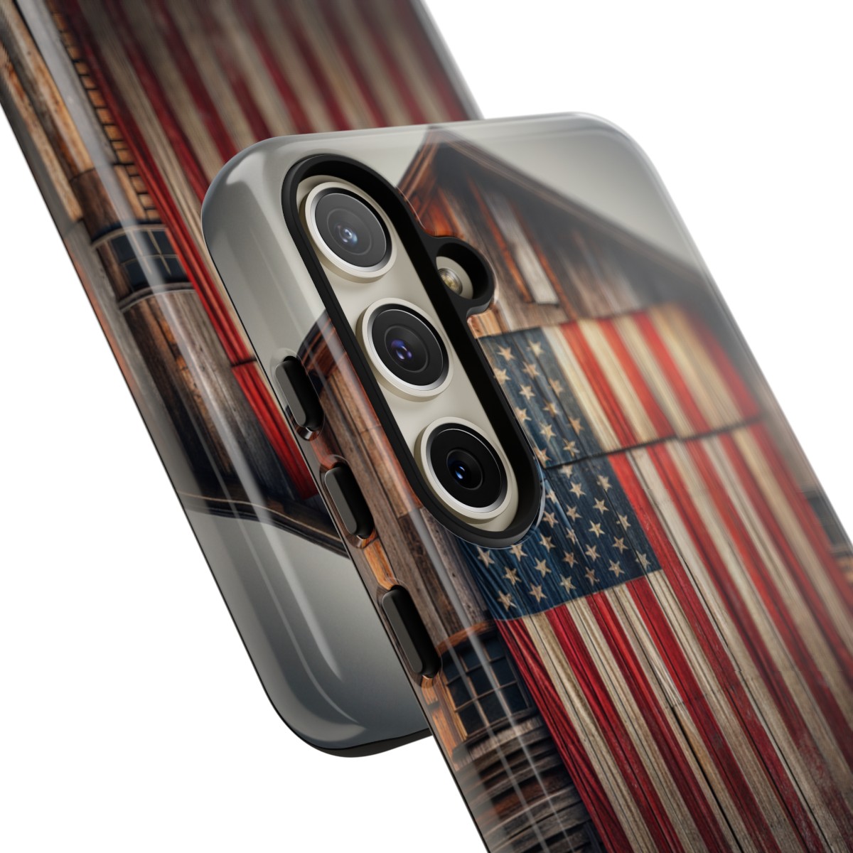 Vintage USA Flag on Weathered Barn Wood Phone Case- Phone Case - Image 194