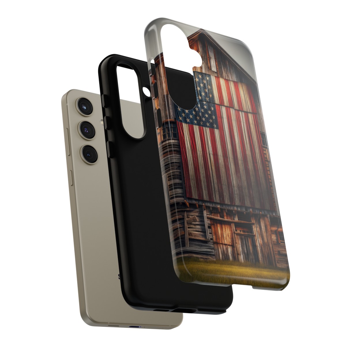 Vintage USA Flag on Weathered Barn Wood Phone Case- Phone Case - Image 196
