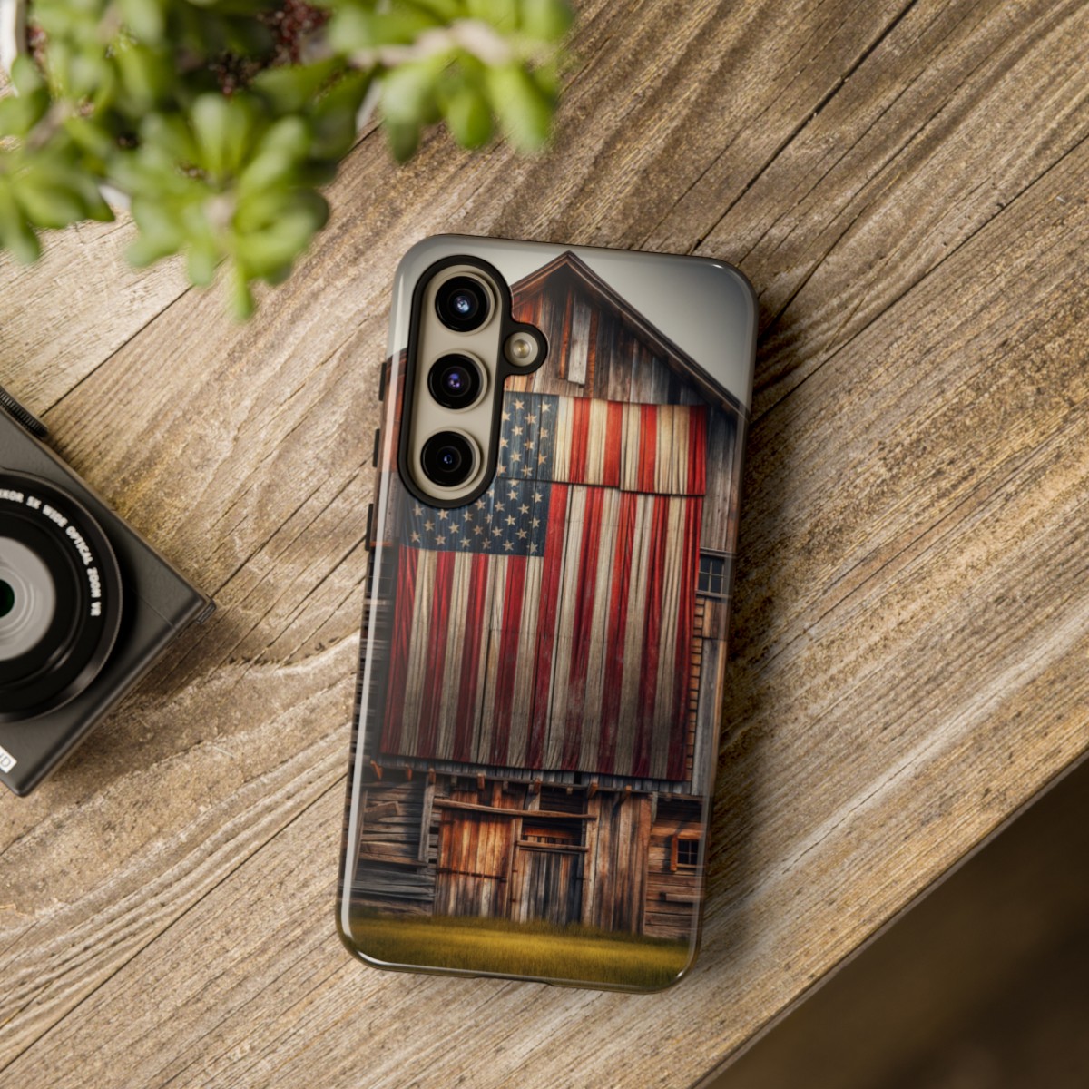 Vintage USA Flag on Weathered Barn Wood Phone Case- Phone Case - Image 197
