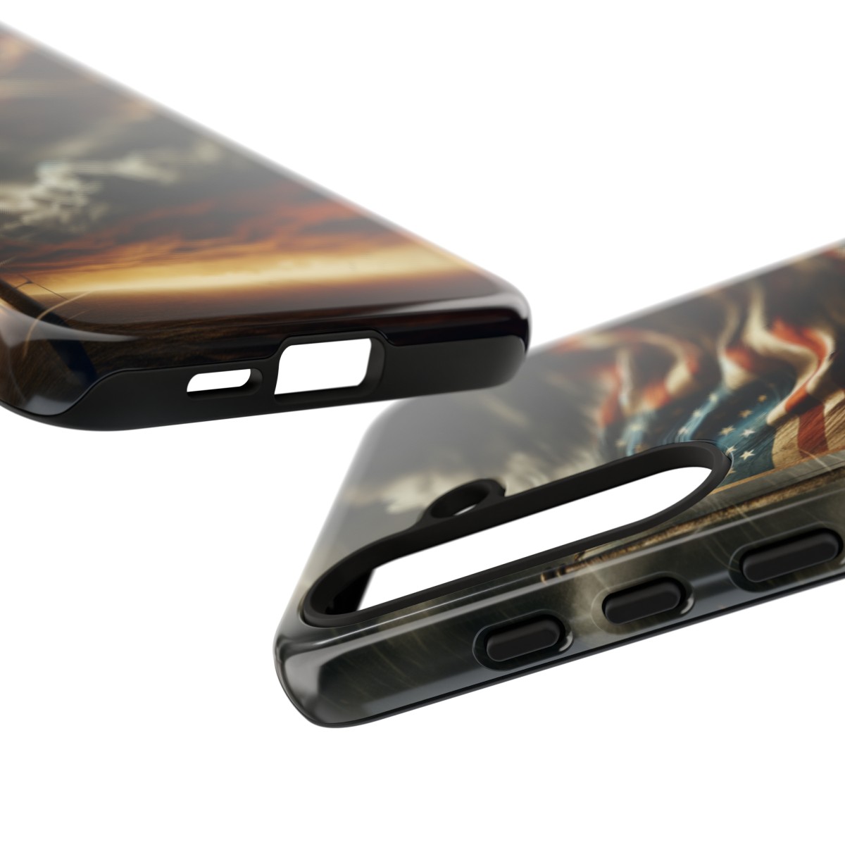 Weathered USA Flag Against Stormy Sky Design Phone Case- Phone Case - Image 195