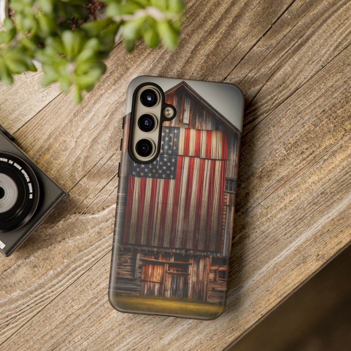 Vintage USA Flag on Weathered Barn Wood Phone Case- Phone Case - Image 202