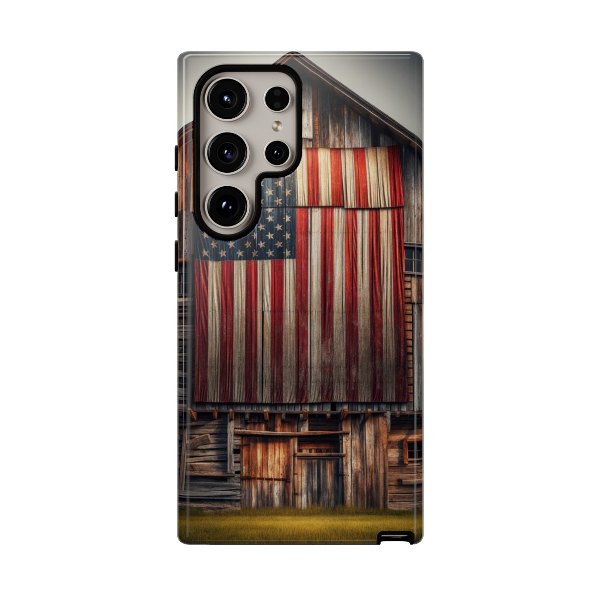 Vintage USA Flag on Weathered Barn Wood Phone Case- Phone Case - Image 203