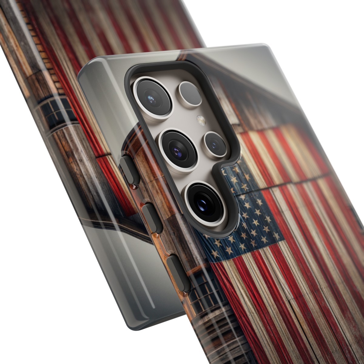 Vintage USA Flag on Weathered Barn Wood Phone Case- Phone Case - Image 204