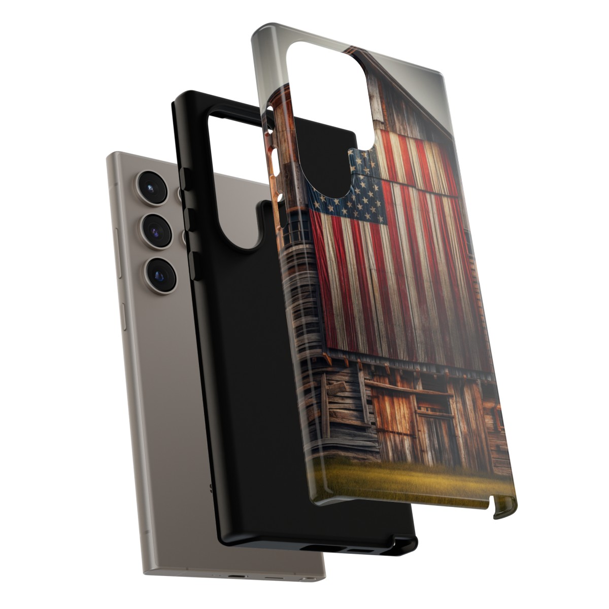 Vintage USA Flag on Weathered Barn Wood Phone Case- Phone Case - Image 206