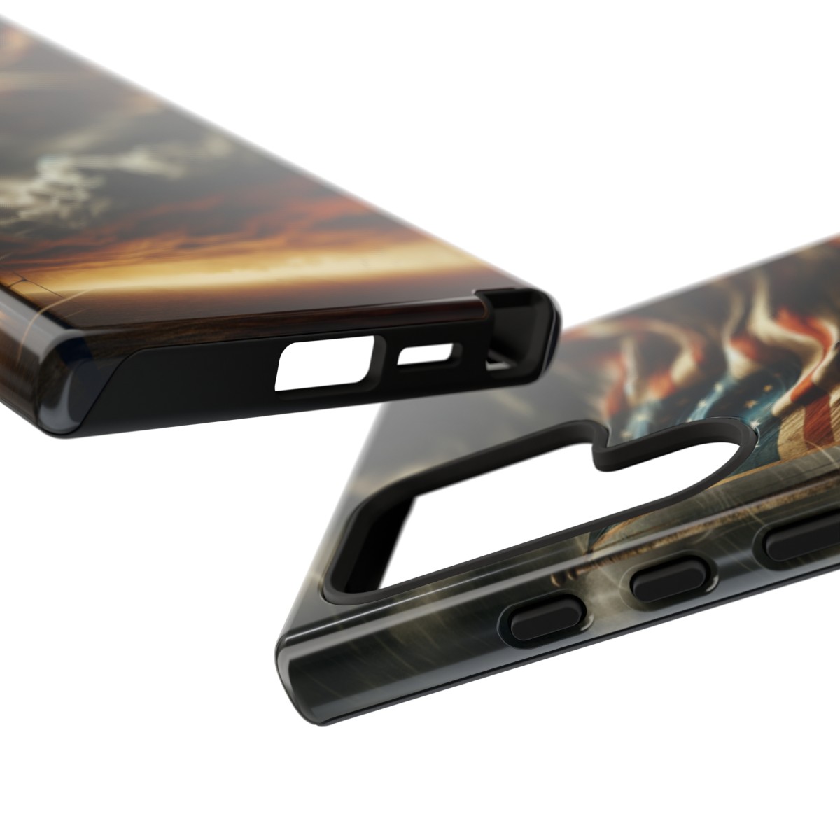 Weathered USA Flag Against Stormy Sky Design Phone Case- Phone Case - Image 205