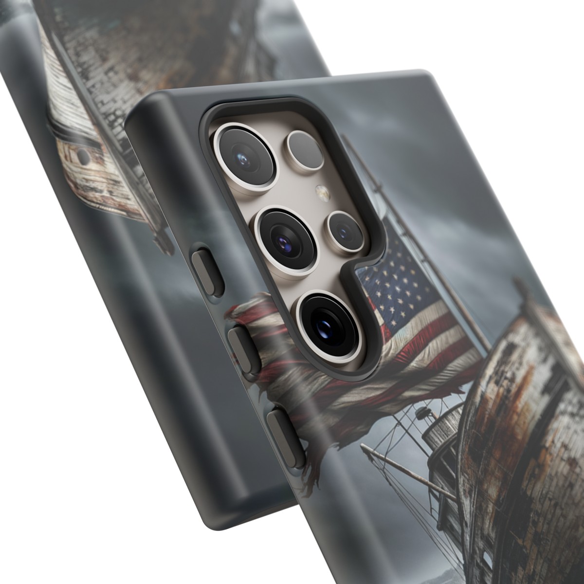 Vintage USA Flag on Rustic Boat Phone Case β Weathered Coastal Design- Phone Case - Image 209