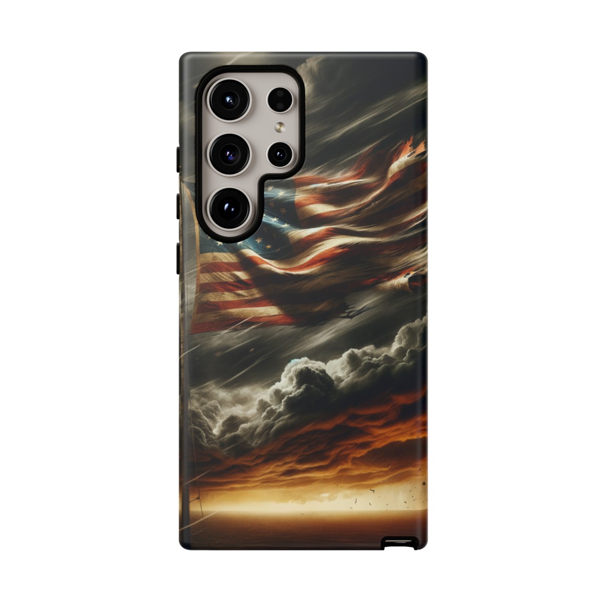 Weathered USA Flag Against Stormy Sky Design Phone Case- Phone Case - Image 208