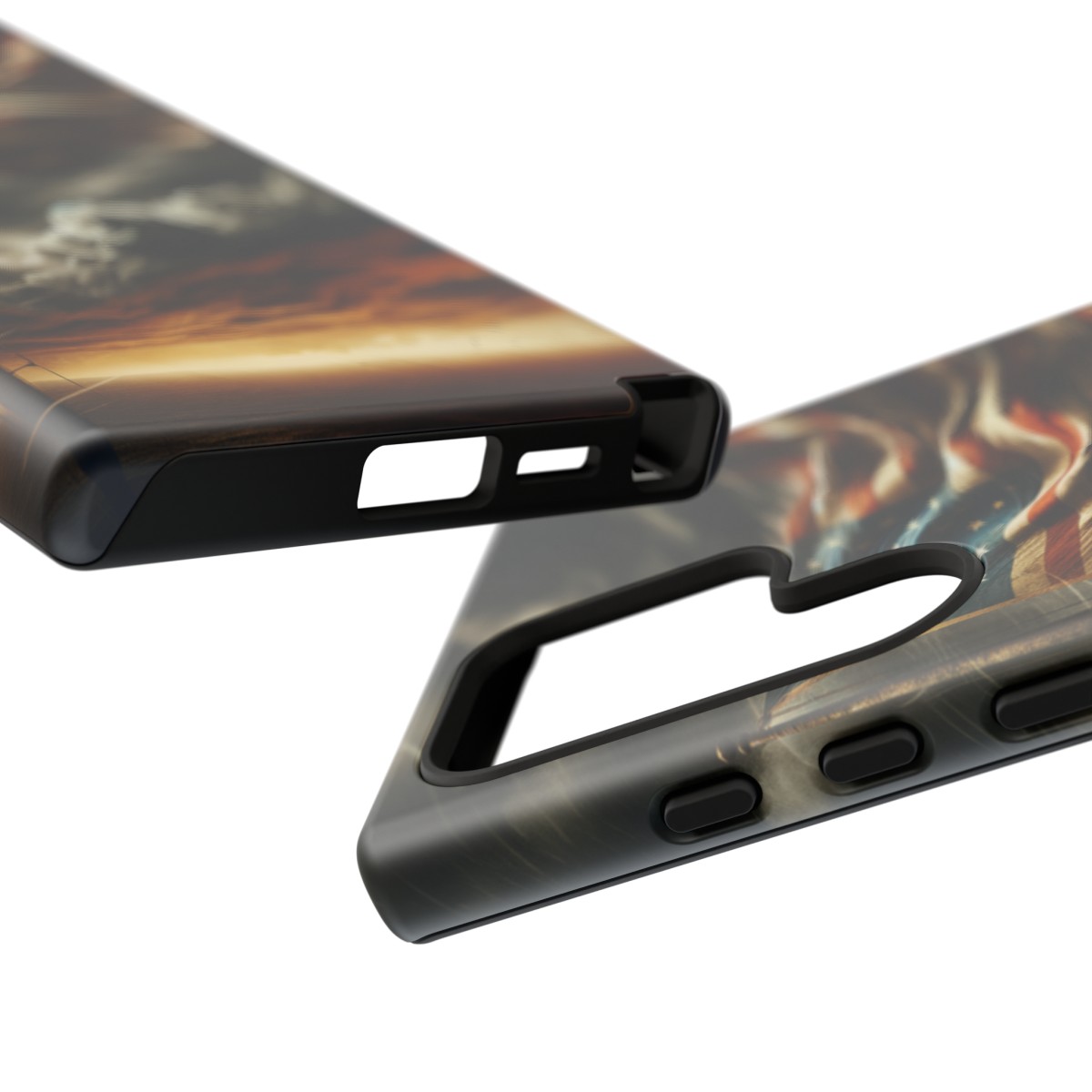 Weathered USA Flag Against Stormy Sky Design Phone Case- Phone Case - Image 210