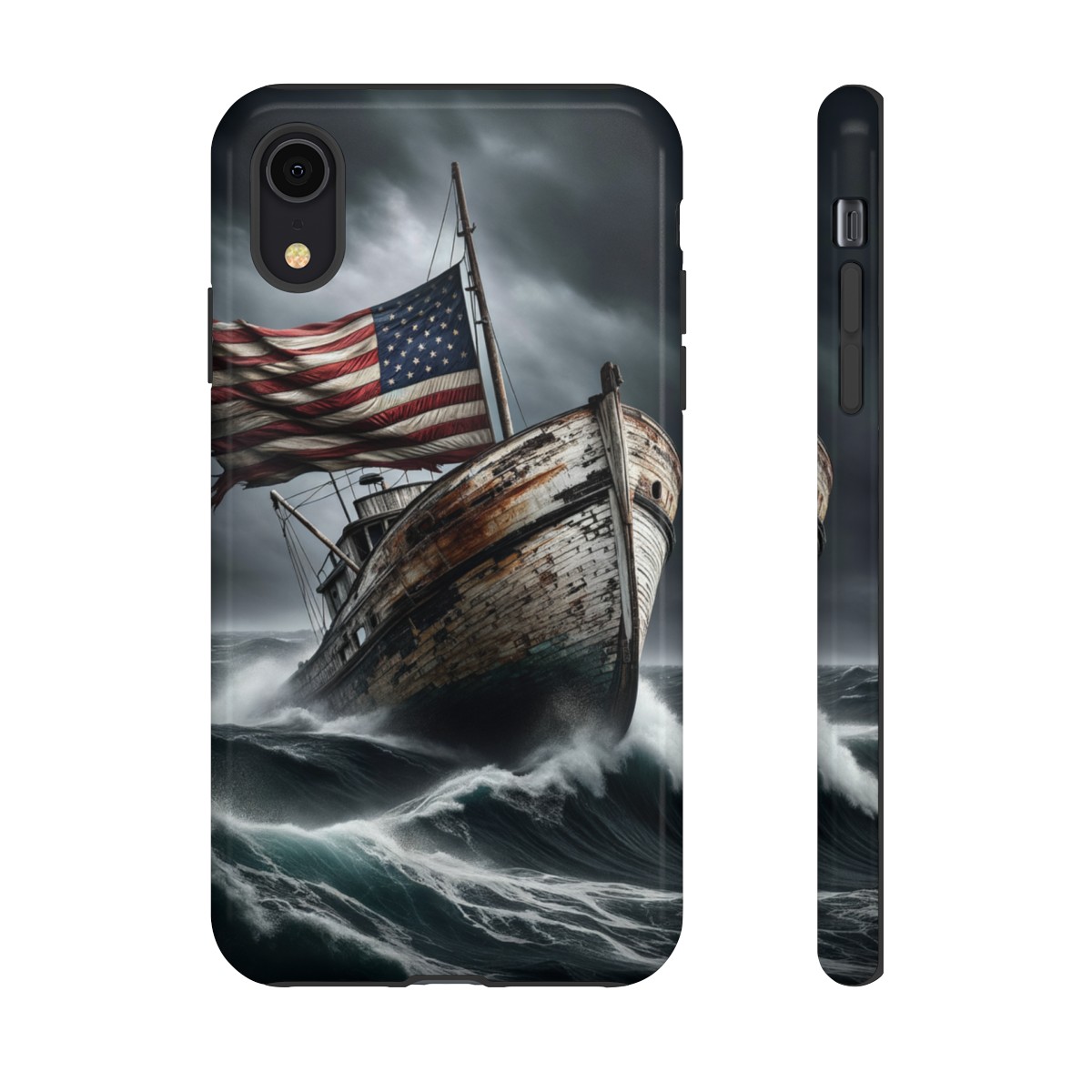 Vintage USA Flag on Rustic Boat Phone Case β Weathered Coastal Design- Phone Case - Image 10