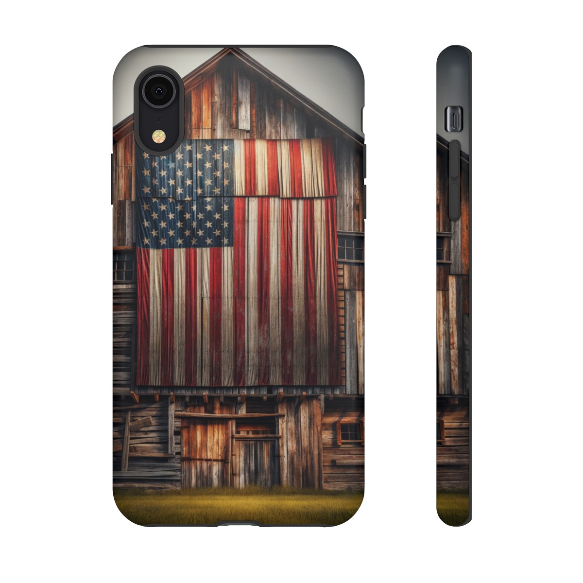 Vintage USA Flag on Weathered Barn Wood Phone Case- Phone Case - Image 11