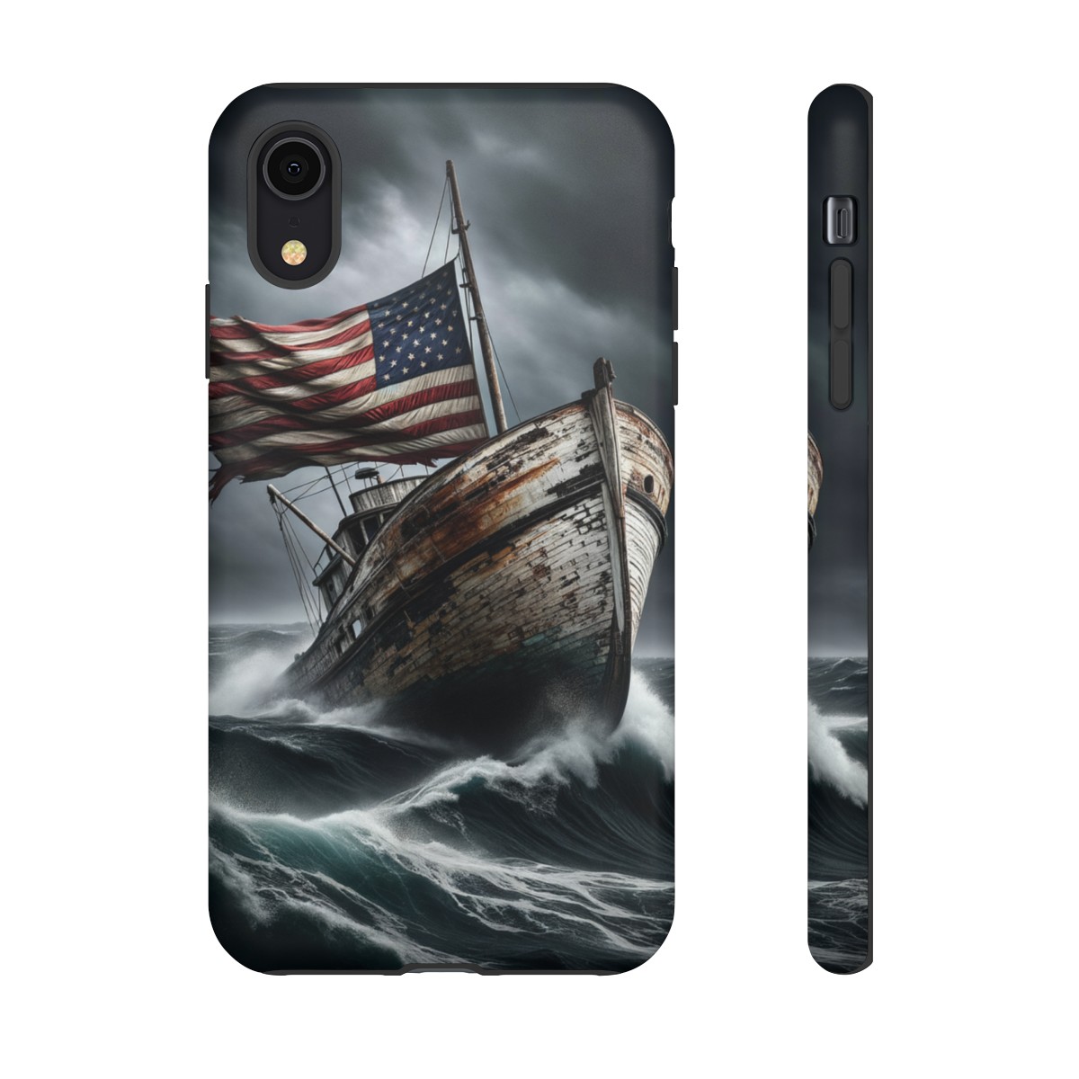 Vintage USA Flag on Rustic Boat Phone Case β Weathered Coastal Design- Phone Case - Image 11