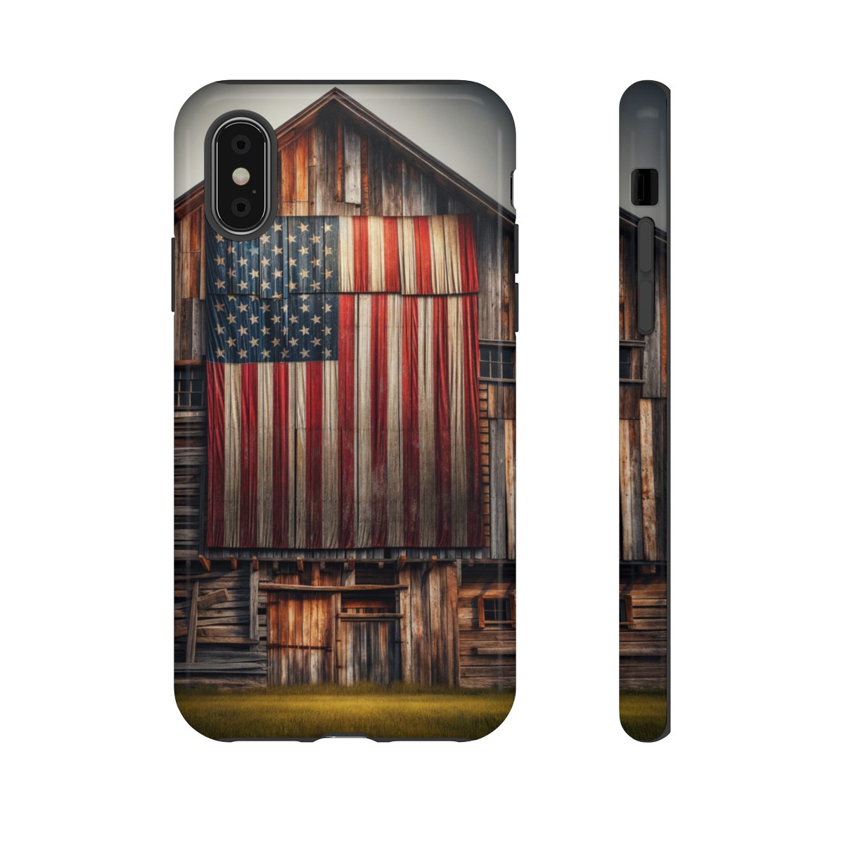 Vintage USA Flag on Weathered Barn Wood Phone Case- Phone Case - Image 12