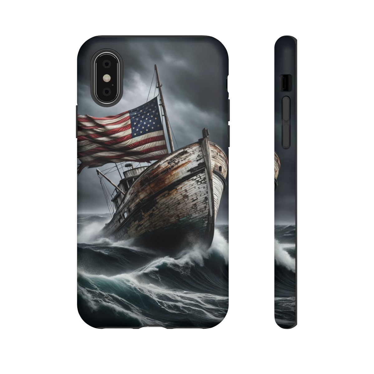 Vintage USA Flag on Rustic Boat Phone Case β Weathered Coastal Design- Phone Case - Image 13