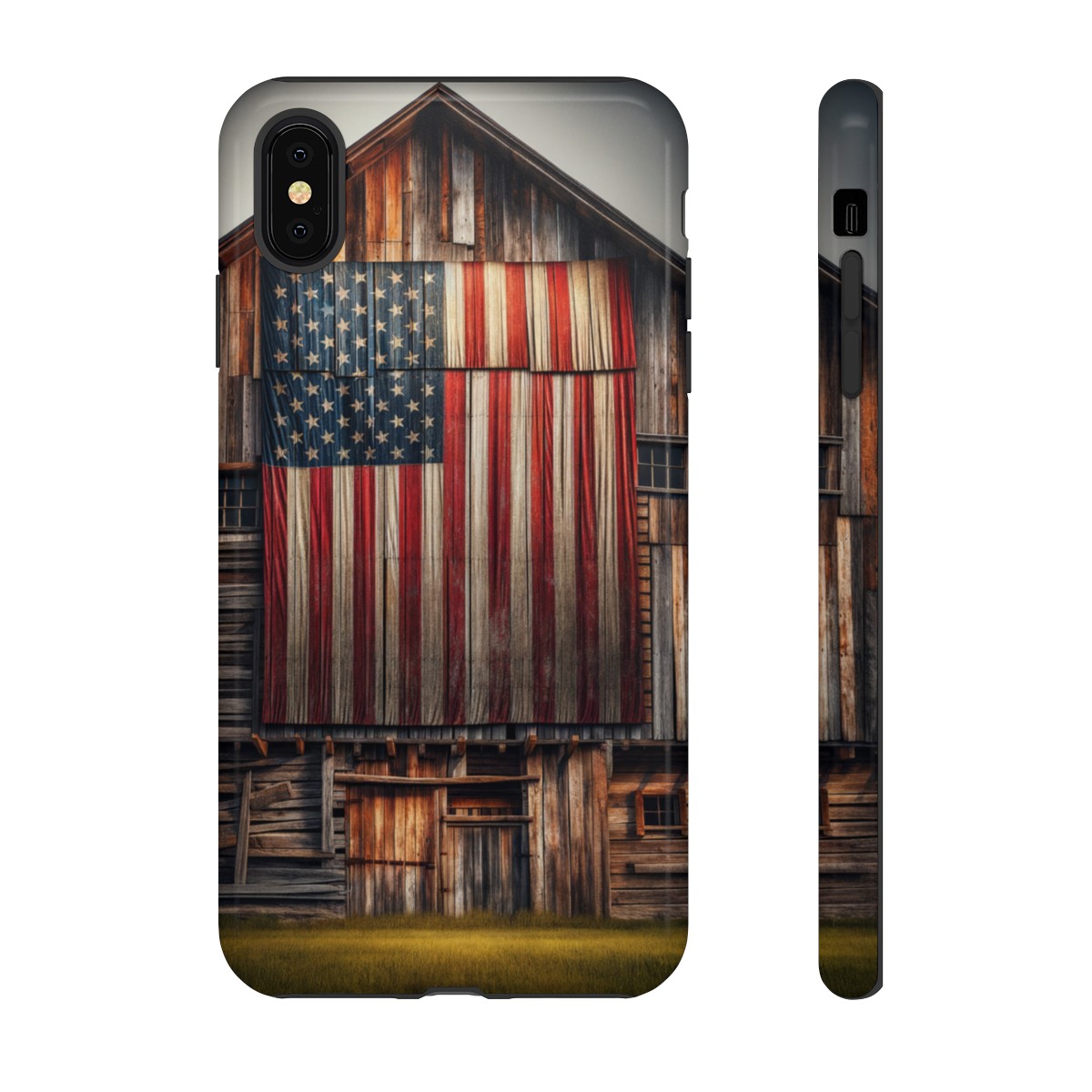 Vintage USA Flag on Weathered Barn Wood Phone Case- Phone Case - Image 14