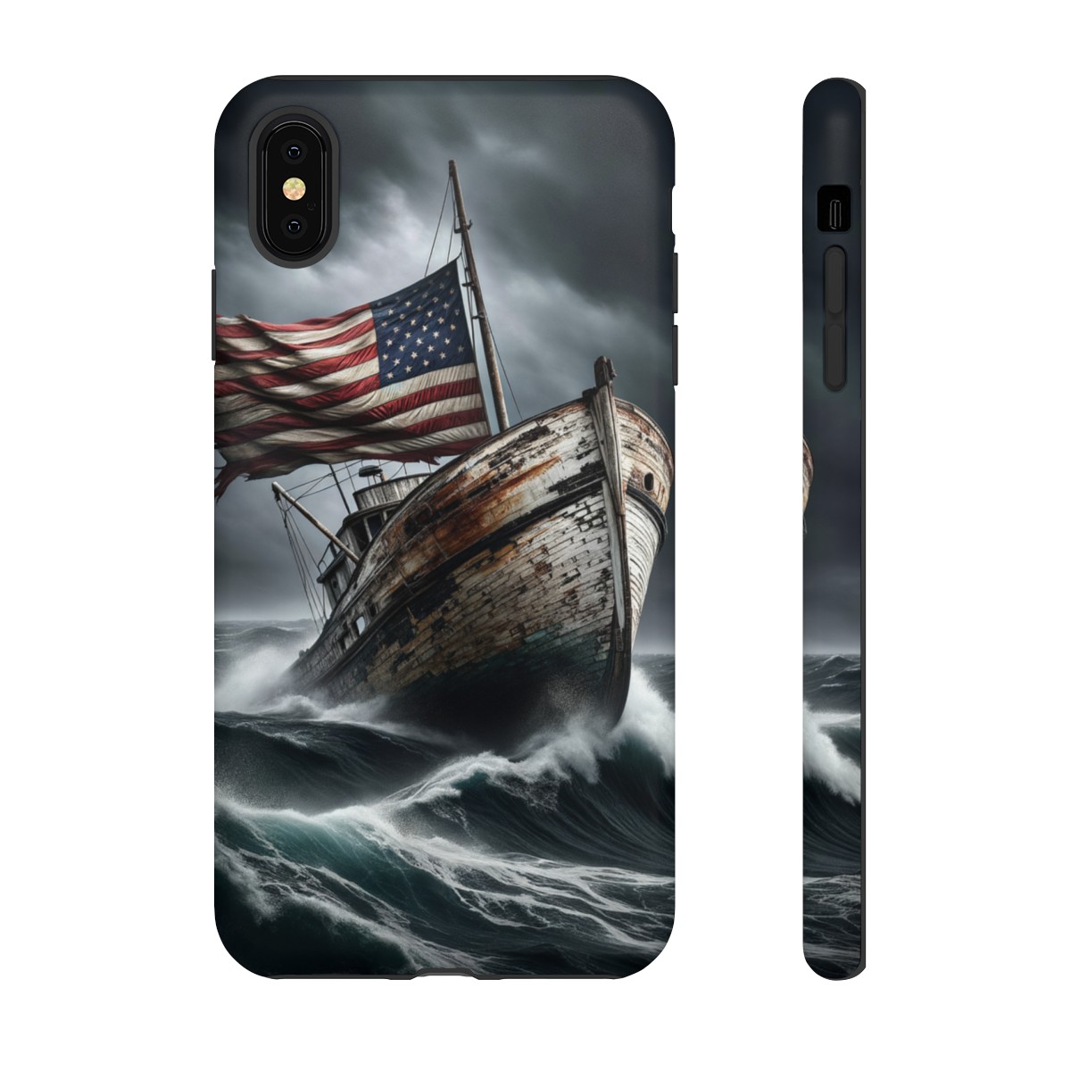 Vintage USA Flag on Rustic Boat Phone Case β Weathered Coastal Design- Phone Case - Image 15