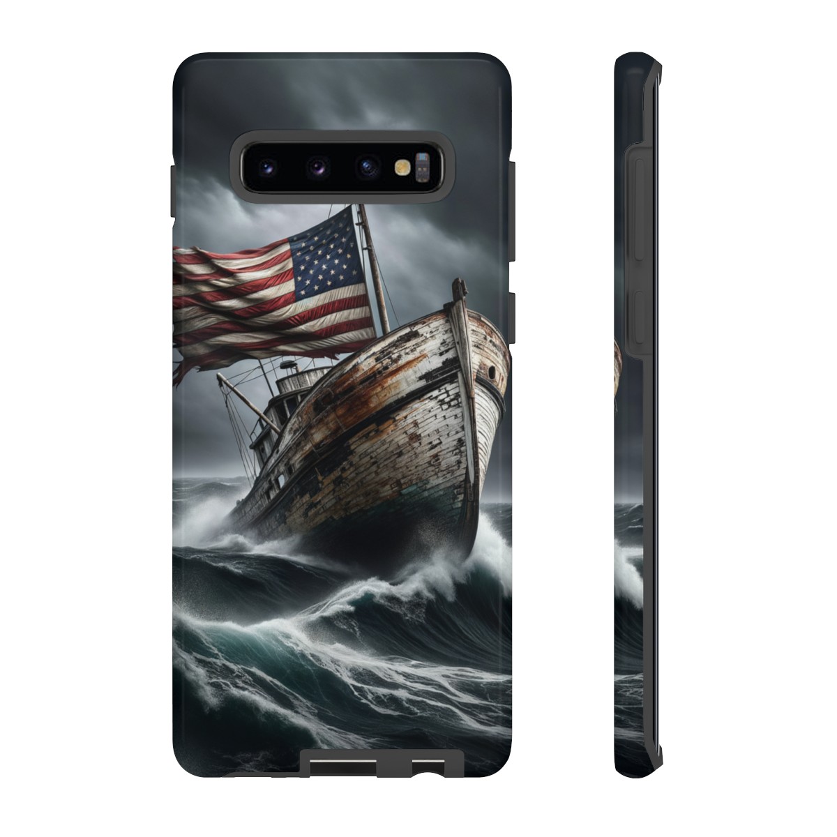 Vintage USA Flag on Rustic Boat Phone Case β Weathered Coastal Design- Phone Case - Image 18