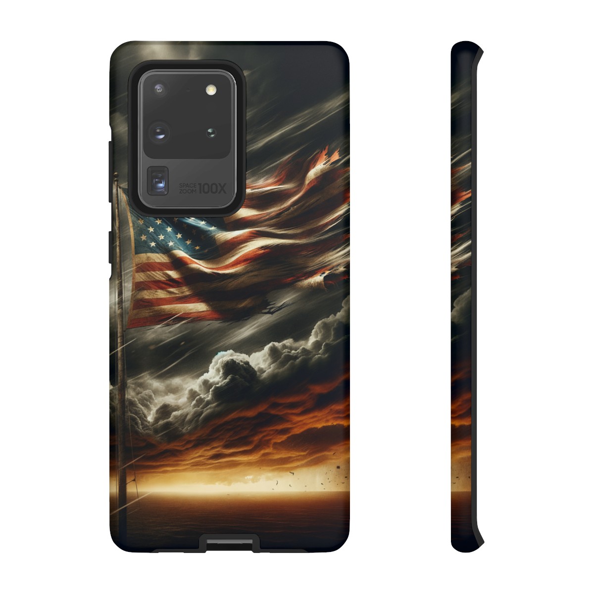 Weathered USA Flag Against Stormy Sky Design Phone Case- Phone Case - Image 31