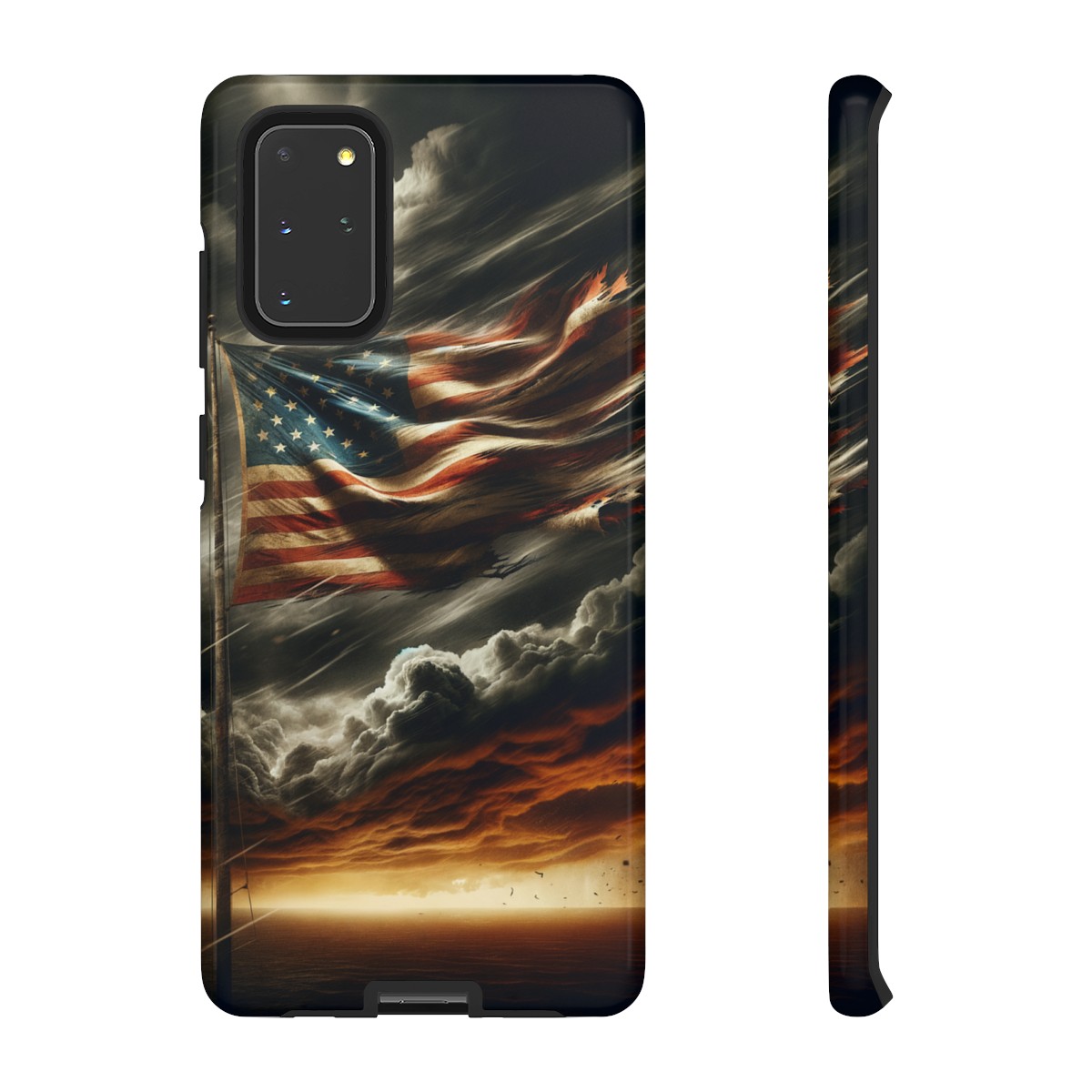 Weathered USA Flag Against Stormy Sky Design Phone Case- Phone Case - Image 32