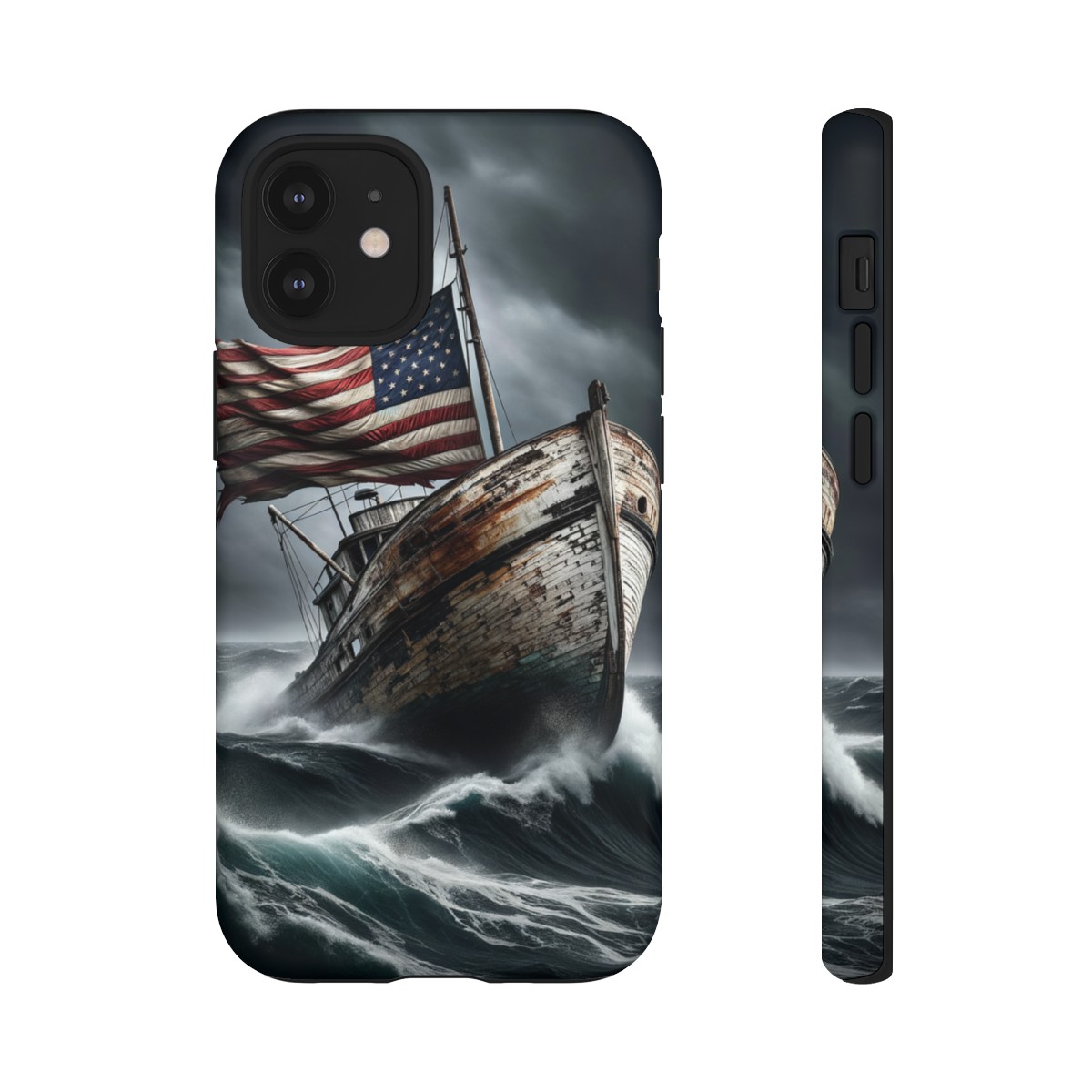 Vintage USA Flag on Rustic Boat Phone Case β Weathered Coastal Design- Phone Case - Image 35