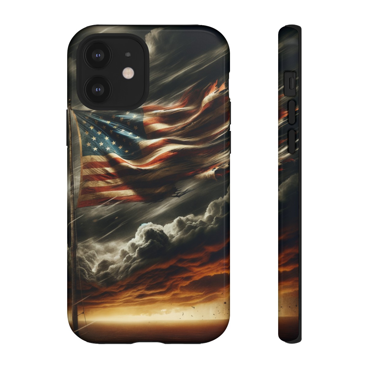 Weathered USA Flag Against Stormy Sky Design Phone Case- Phone Case - Image 36