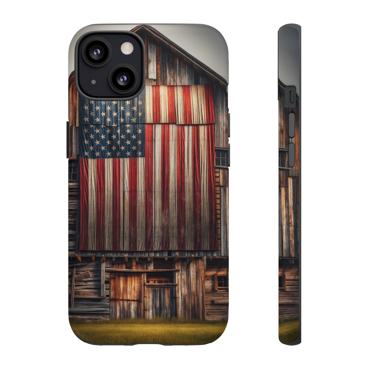 Vintage USA Flag on Weathered Barn Wood Phone Case- Phone Case - Image 44