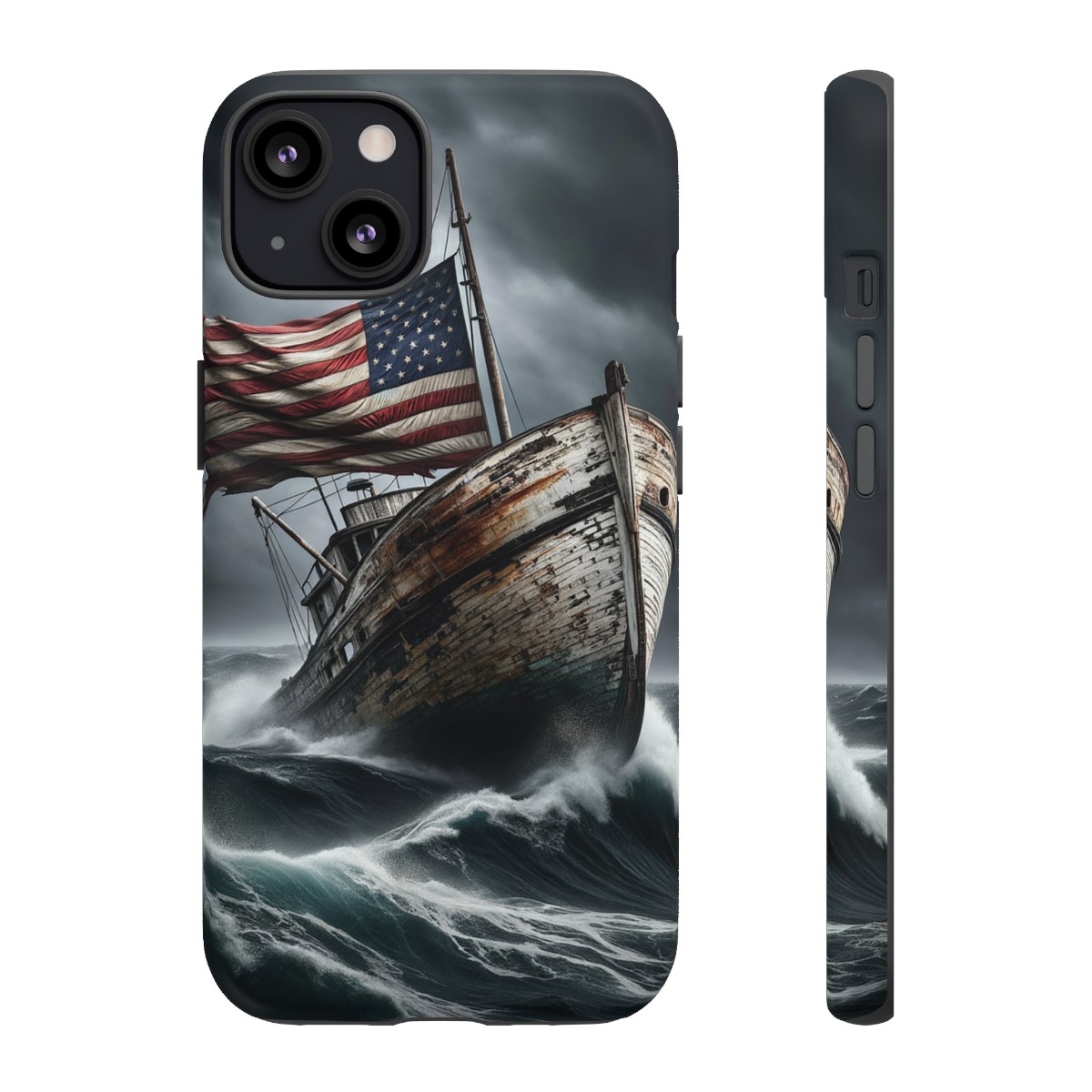 Vintage USA Flag on Rustic Boat Phone Case β Weathered Coastal Design- Phone Case - Image 44
