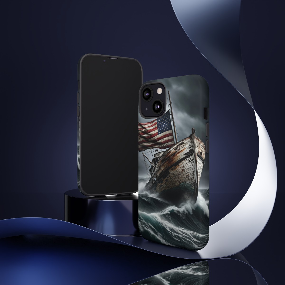 Vintage USA Flag on Rustic Boat Phone Case β Weathered Coastal Design- Phone Case - Image 45