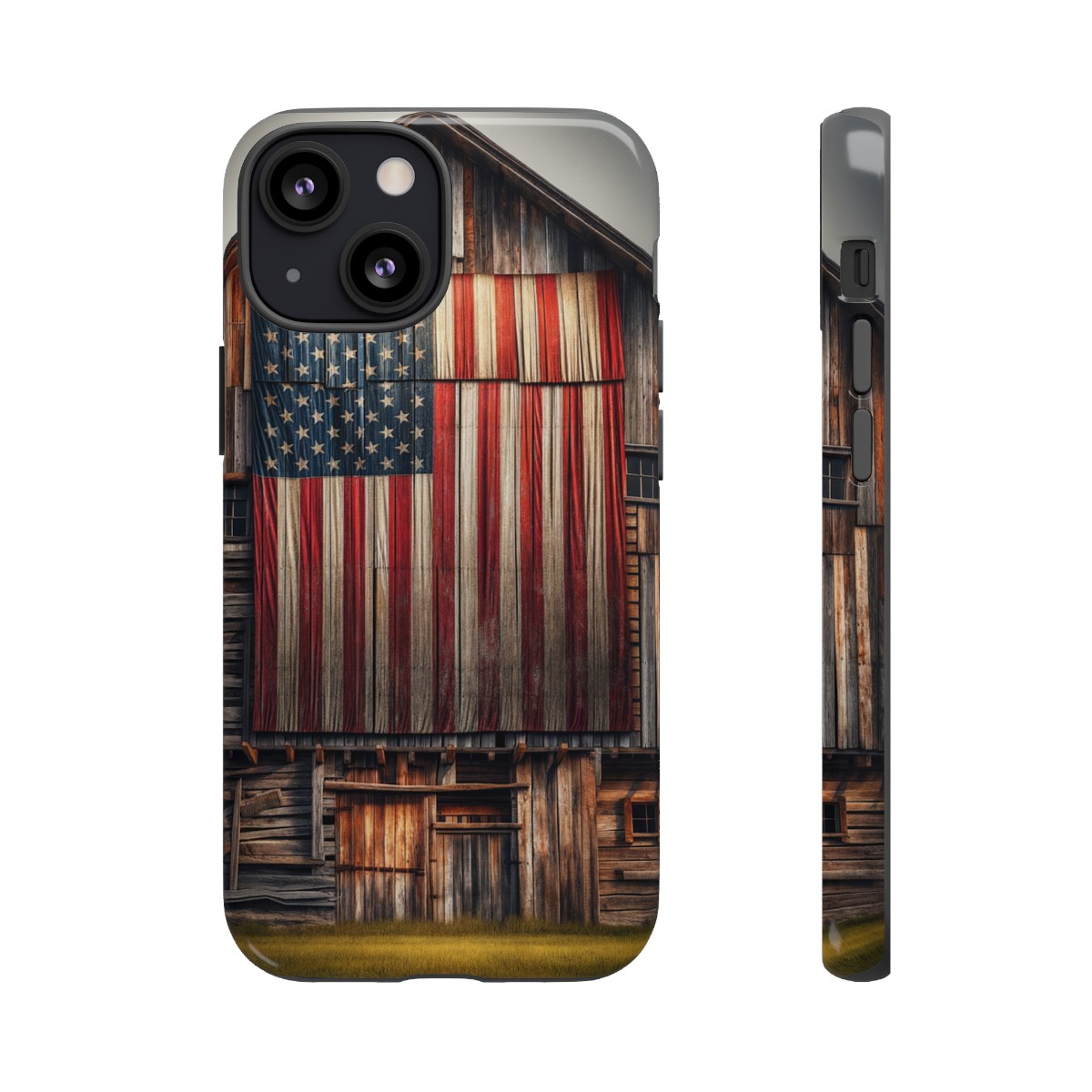 Vintage USA Flag on Weathered Barn Wood Phone Case- Phone Case - Image 46