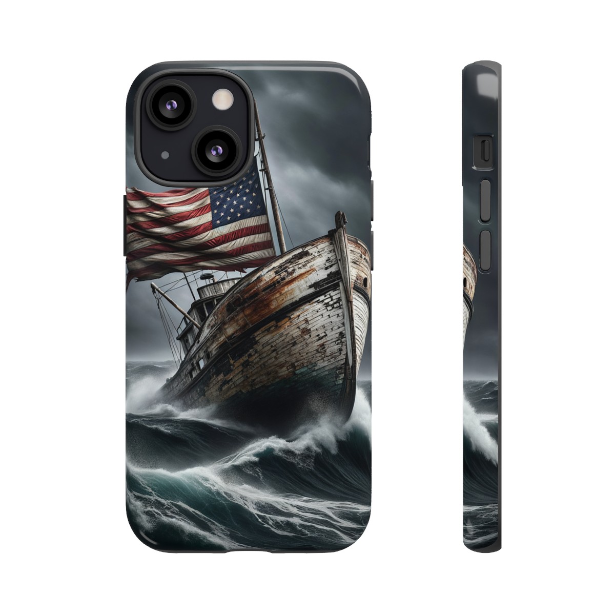 Vintage USA Flag on Rustic Boat Phone Case β Weathered Coastal Design- Phone Case - Image 46