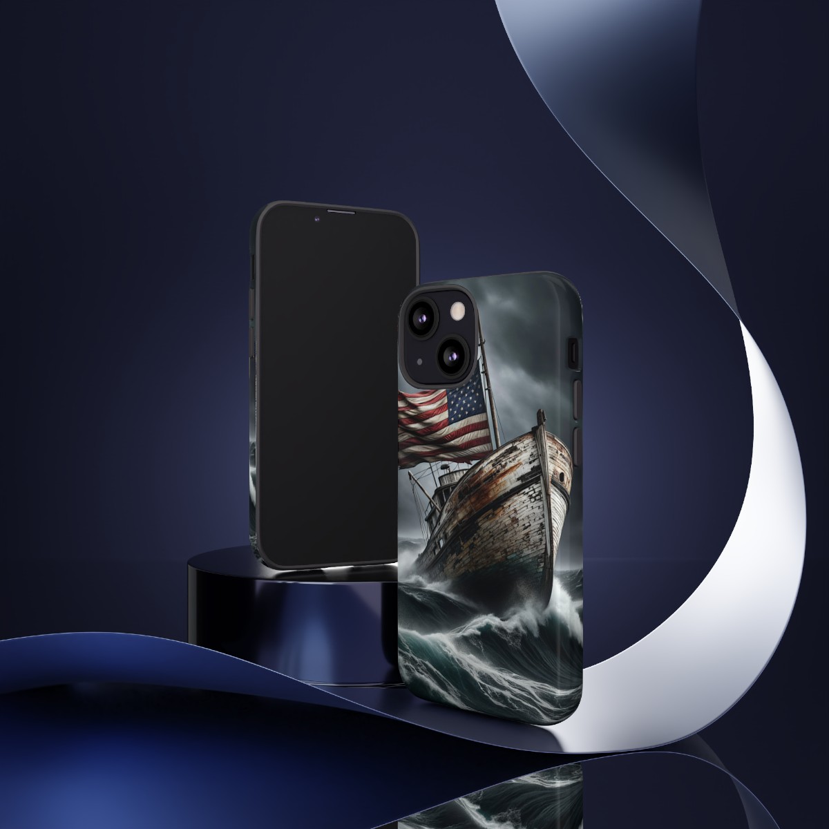 Vintage USA Flag on Rustic Boat Phone Case β Weathered Coastal Design- Phone Case - Image 47