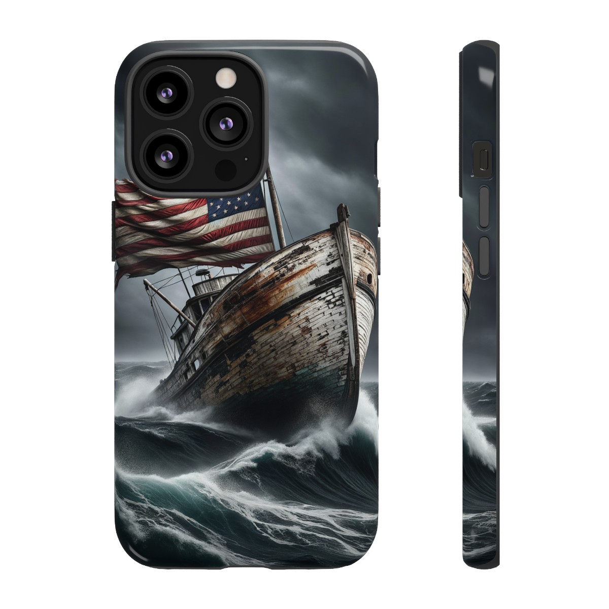 Vintage USA Flag on Rustic Boat Phone Case β Weathered Coastal Design- Phone Case - Image 50