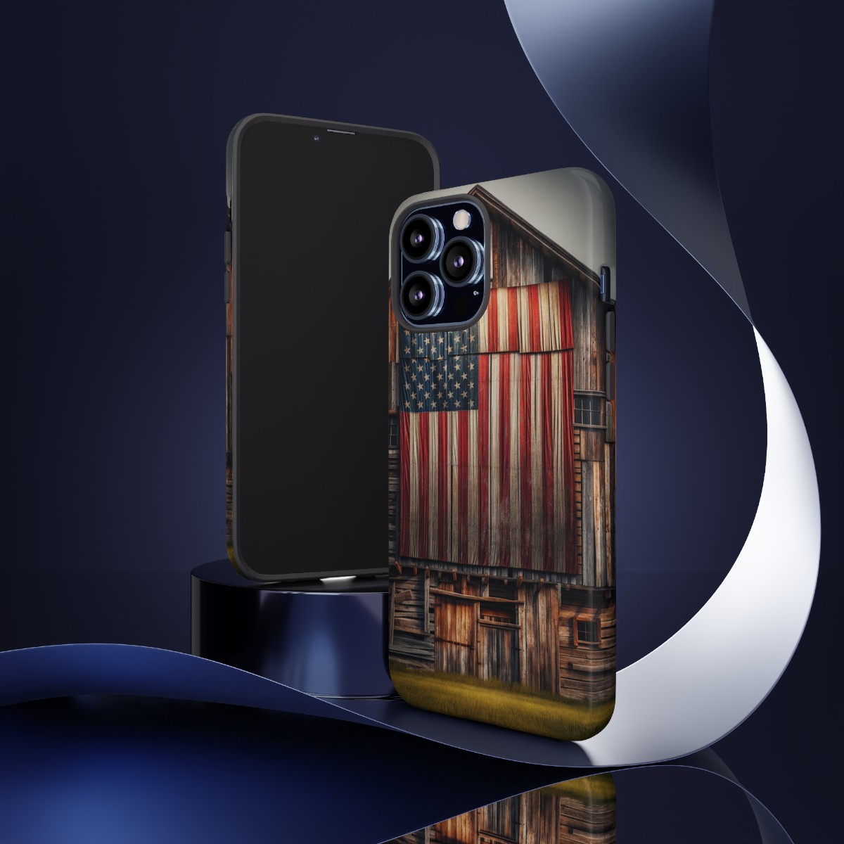 Vintage USA Flag on Weathered Barn Wood Phone Case- Phone Case - Image 55