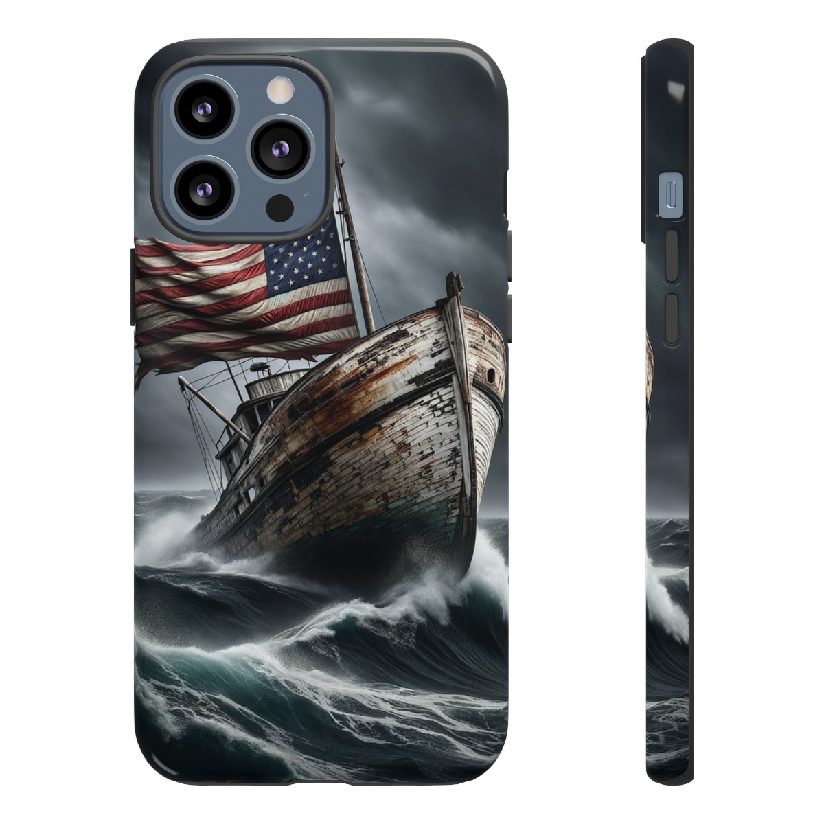 Vintage USA Flag on Rustic Boat Phone Case β Weathered Coastal Design- Phone Case - Image 54