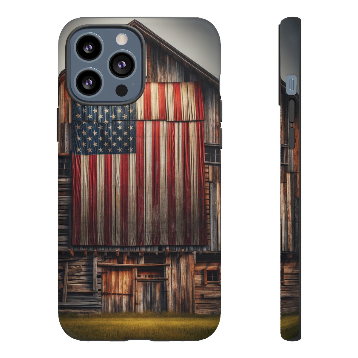Vintage USA Flag on Weathered Barn Wood Phone Case- Phone Case - Image 56