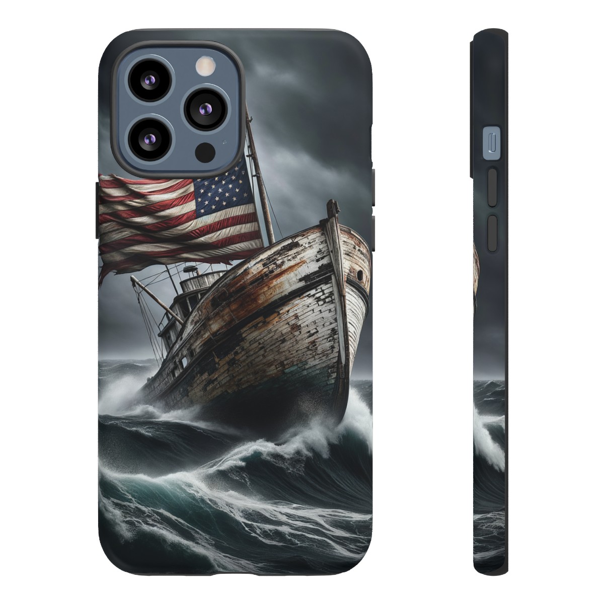Vintage USA Flag on Rustic Boat Phone Case β Weathered Coastal Design- Phone Case - Image 56