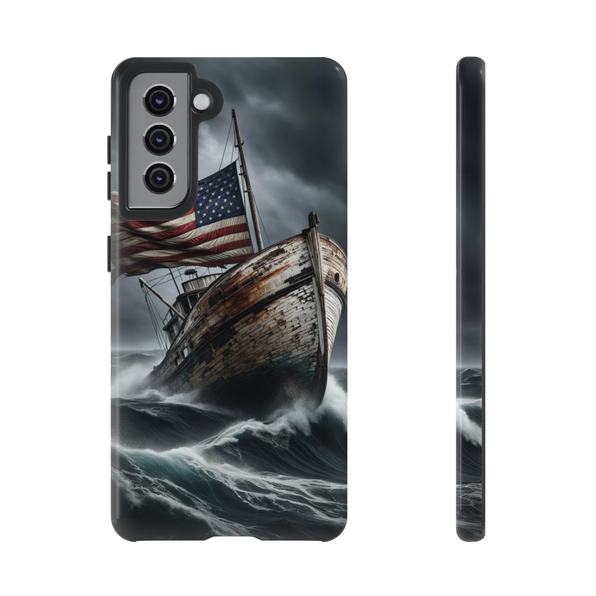 Vintage USA Flag on Rustic Boat Phone Case β Weathered Coastal Design- Phone Case - Image 58
