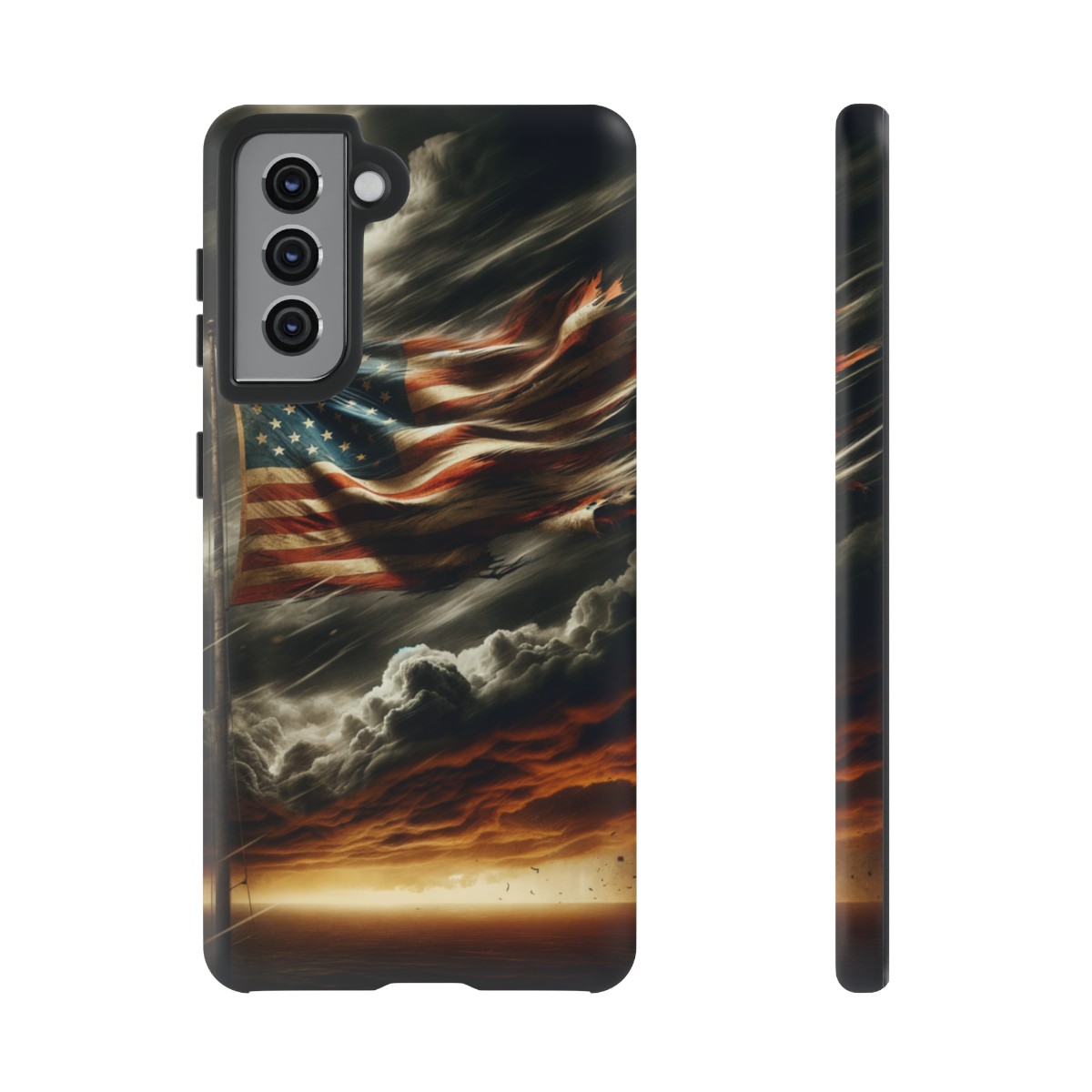 Weathered USA Flag Against Stormy Sky Design Phone Case- Phone Case - Image 60