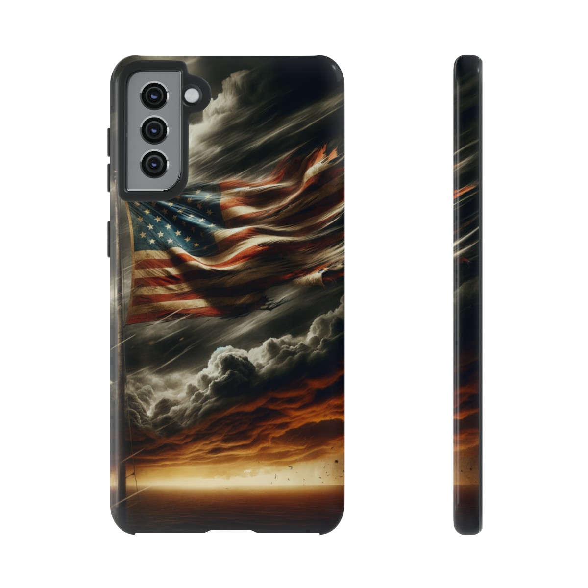 Weathered USA Flag Against Stormy Sky Design Phone Case- Phone Case - Image 62
