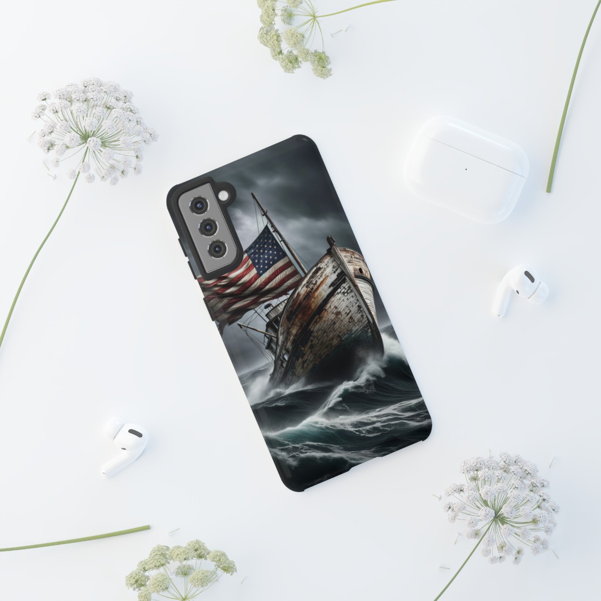 Vintage USA Flag on Rustic Boat Phone Case β Weathered Coastal Design- Phone Case - Image 63