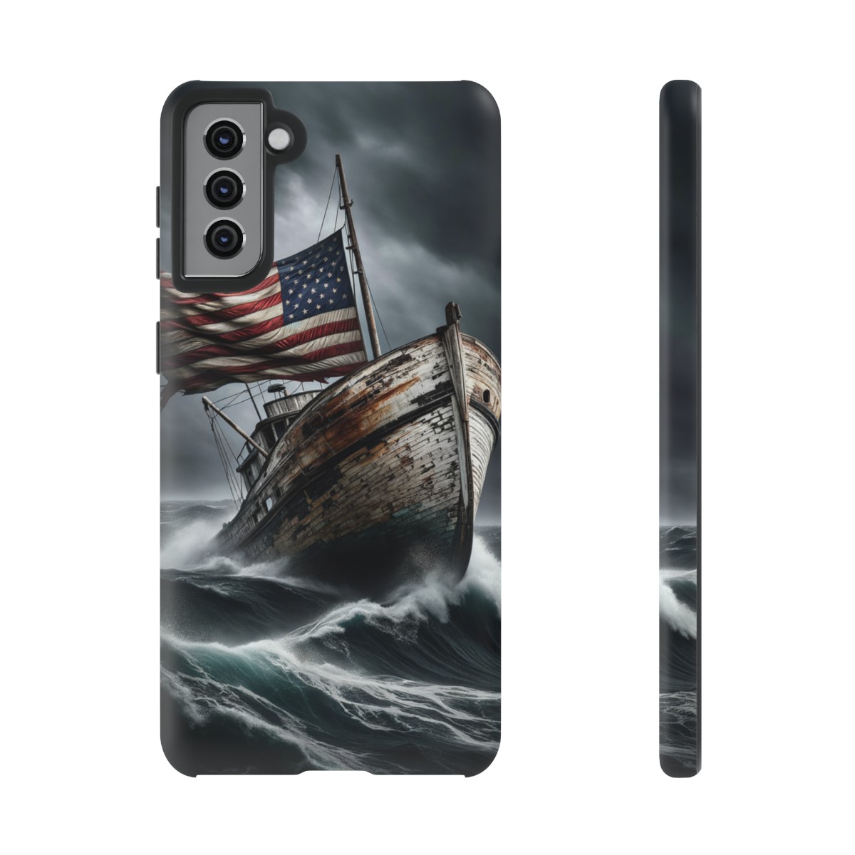 Vintage USA Flag on Rustic Boat Phone Case β Weathered Coastal Design- Phone Case - Image 64