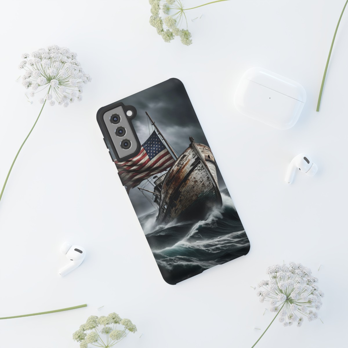 Vintage USA Flag on Rustic Boat Phone Case β Weathered Coastal Design- Phone Case - Image 65