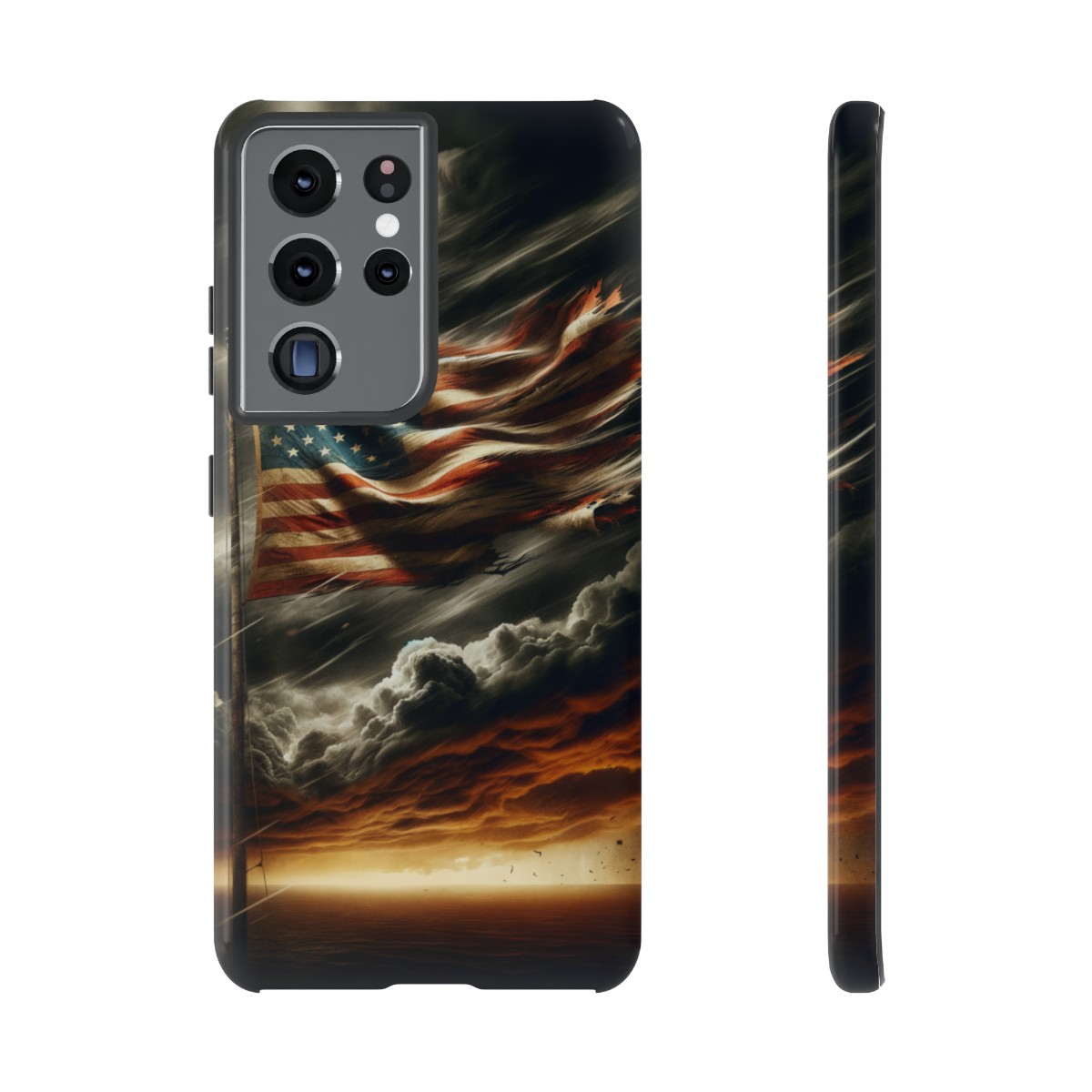 Weathered USA Flag Against Stormy Sky Design Phone Case- Phone Case - Image 66