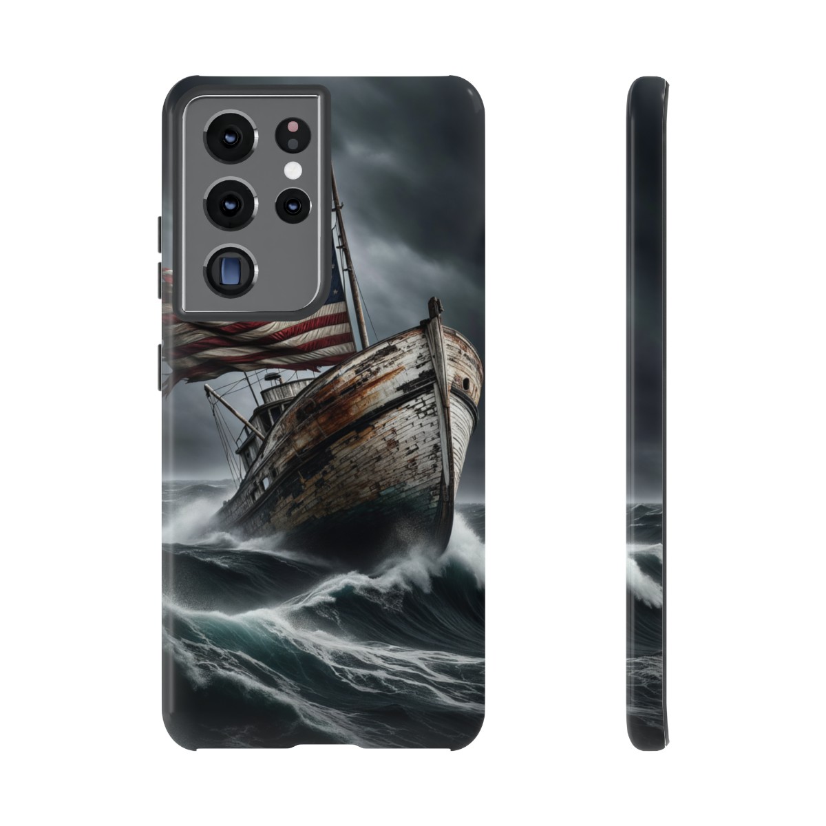 Vintage USA Flag on Rustic Boat Phone Case β Weathered Coastal Design- Phone Case - Image 66