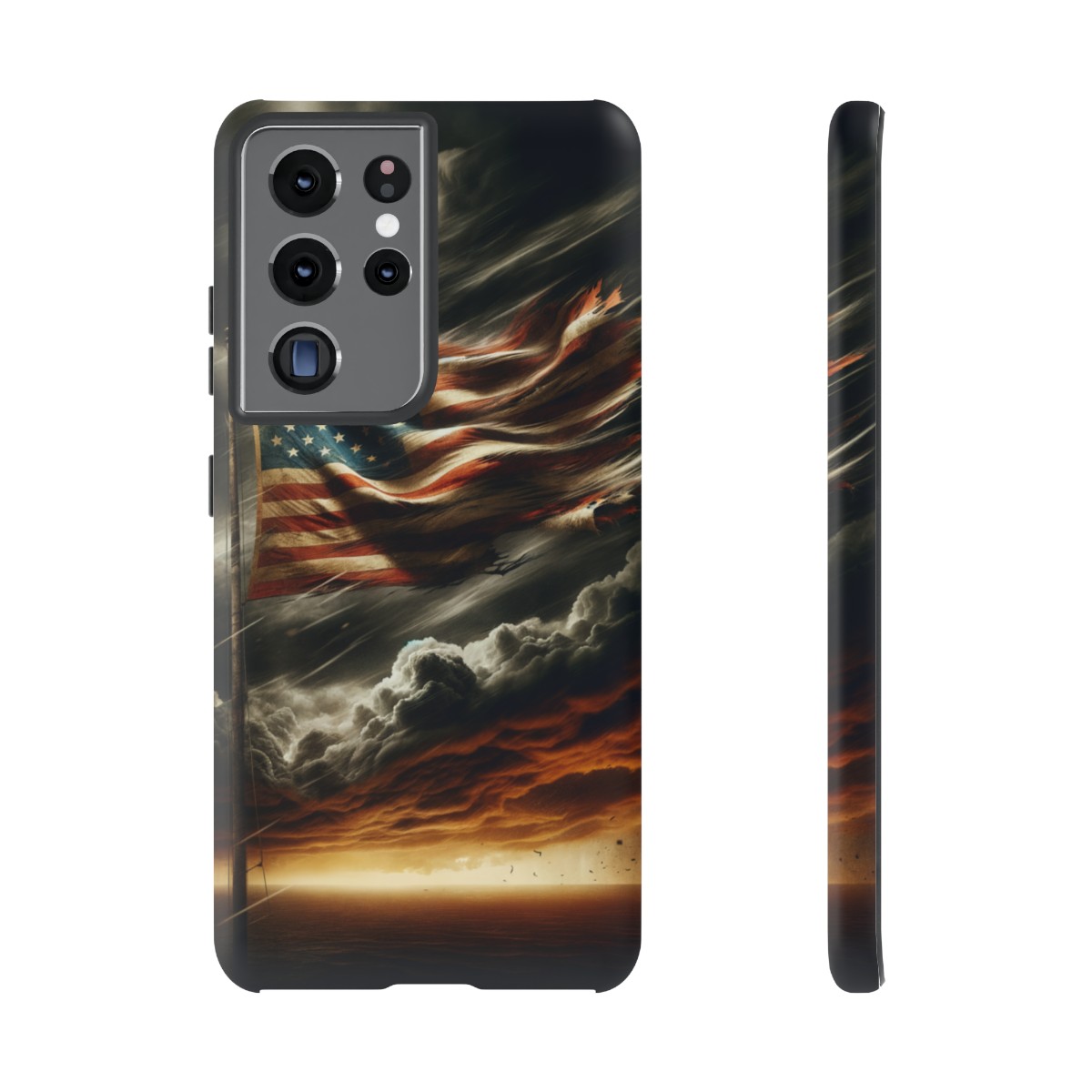 Weathered USA Flag Against Stormy Sky Design Phone Case- Phone Case - Image 68