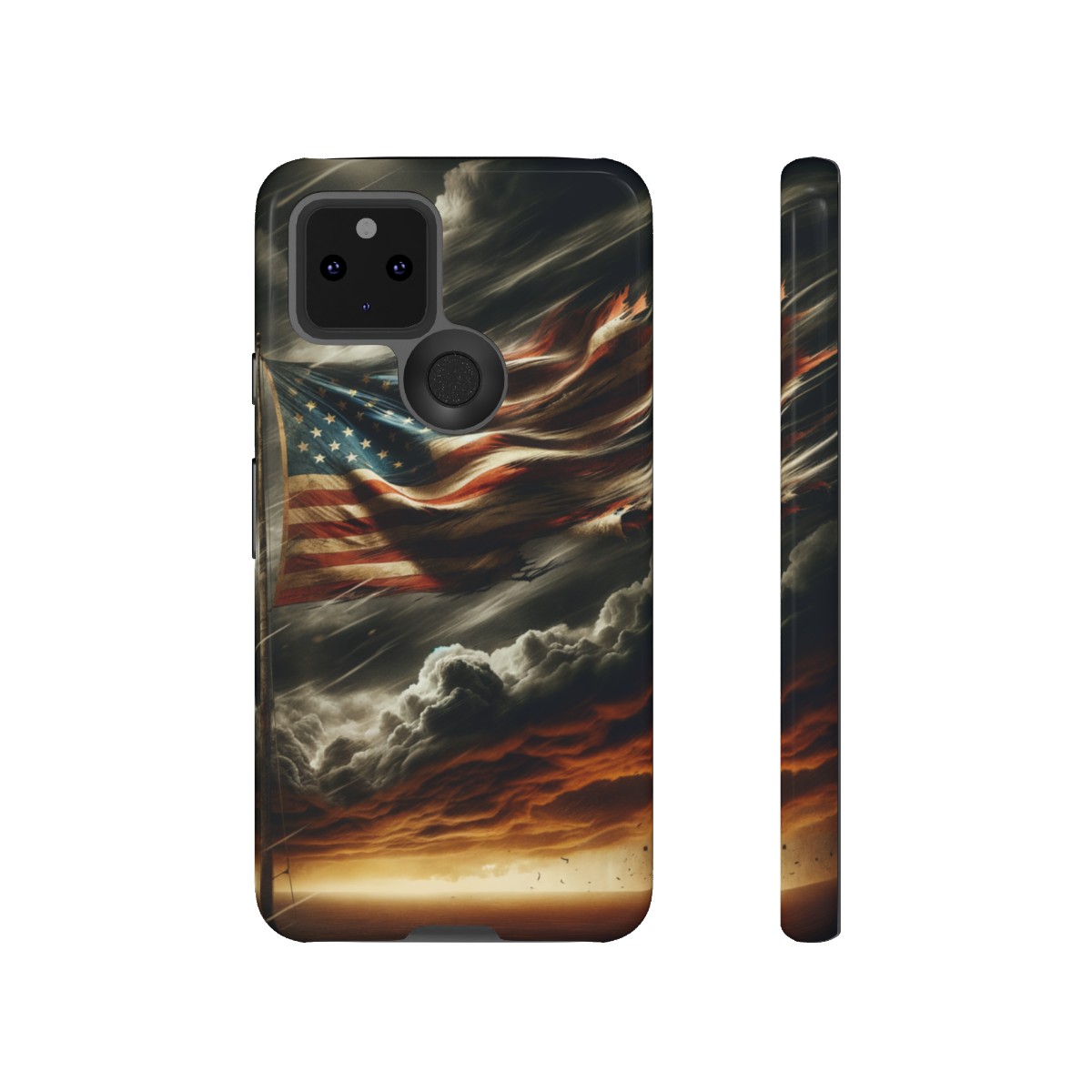 Weathered USA Flag Against Stormy Sky Design Phone Case- Phone Case - Image 70