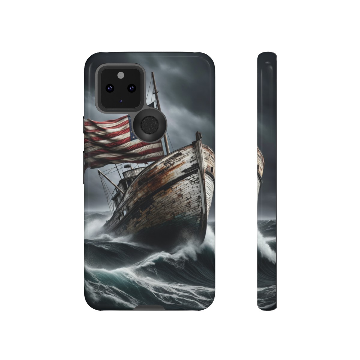 Vintage USA Flag on Rustic Boat Phone Case β Weathered Coastal Design- Phone Case - Image 70